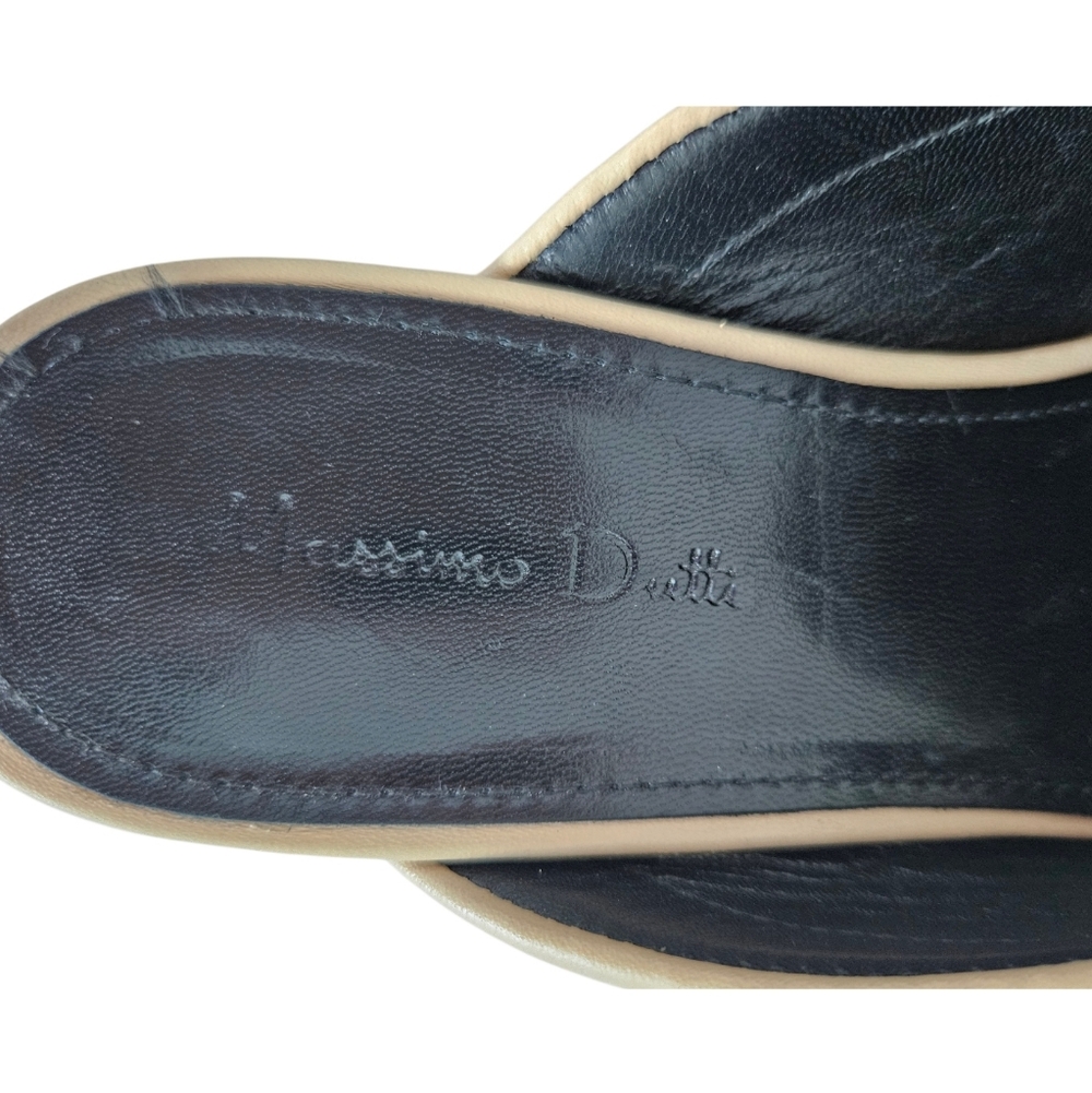 Massimo Dutti Beige Leather Horsebit Backless Loafers - Picture 2 of 10
